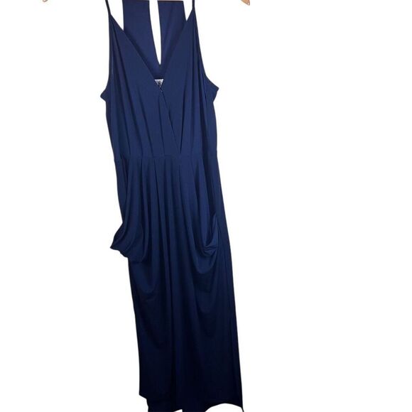 BCBGeneration Women's Sleeveless‎ Maxi Blue Drape Pocket Dress Size Small Formal - Picture 4 of 10